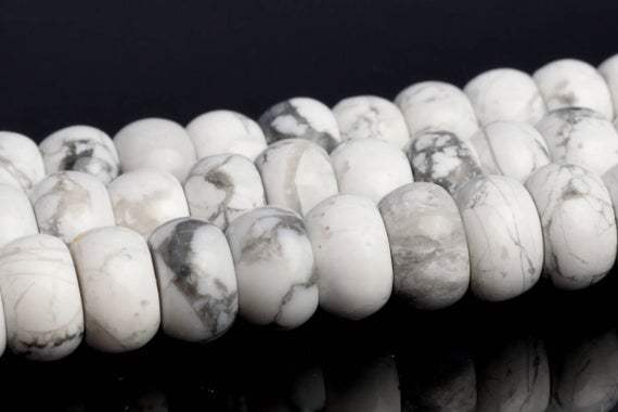 8x4mm White Howlite Beads Grade Aaa Genuine Natural Gemstone Rondelle Loose Beads 15" / 7.5" Bulk Lot Options (103503)