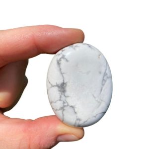 Shop Howlite Shapes! White Howlite Palm Stone (~1.75") – white howlite stone – healing crystals and stones – white howlite crystal – white howlite worry stone | Natural genuine stones & crystals in various shapes & sizes. Buy raw cut, tumbled, or polished gemstones for making jewelry or crystal healing energy vibration raising reiki stones. #crystals #gemstones #crystalhealing #crystalsandgemstones #energyhealing #affiliate #ad