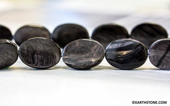 L/ Hypersthene 18x25mm/ 15x20mm Flat Oval Beads 15.5" Strand Stabilized Gemstone For Jewelry Making L/ Hypersthene 18x25mm/ 15x20mm Flat Oval Beads 15.5" Strand Stabilized Gemstone For Jewelry Making