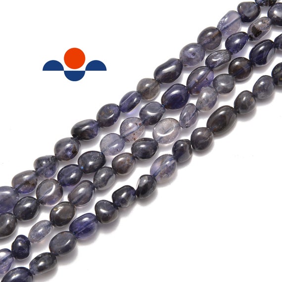 Natural Iolite Pebble Nugget Beads Approx 5-8mm 15.5" Strand