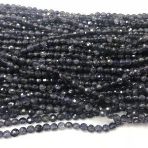 Shop Iolite Bead Shapes! Faceted Iolite 4mm Flat Round Cut Grade A Natural Coin Beads 15 inch Jewelry Bracelet Necklace Material Supply | Natural genuine other-shape Iolite beads for beading and jewelry making.  #jewelry #beads #beadedjewelry #diyjewelry #jewelrymaking #beadstore #beading #affiliate #ad