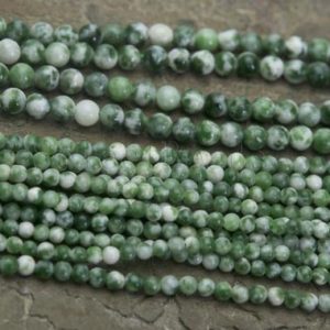 green spot jasper spacer beads – green gemstone beads – semiprecious stone beads – 2mm green beads – 3mm jasper beads  -15inch | Natural genuine other-shape Jasper beads for beading and jewelry making.  #jewelry #beads #beadedjewelry #diyjewelry #jewelrymaking #beadstore #beading #affiliate #ad