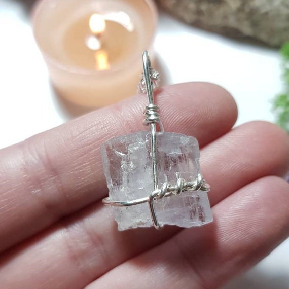 Calming Pale Pink Kunzite Necklace - Self Love - Helps Relieve Anxiety