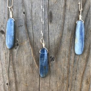 Kyanite / Polished Blue Kyanite / Kyanite Pendant / Kyanite Necklace / Kyanite Jewelry / Chakra Jewelry / Reiki Jewelry / Sterling Silver | Natural genuine Kyanite pendants. Buy crystal jewelry, handmade handcrafted artisan jewelry for women.  Unique handmade gift ideas. #jewelry #beadedpendants #beadedjewelry #gift #shopping #handmadejewelry #fashion #style #product #pendants #affiliate #ad