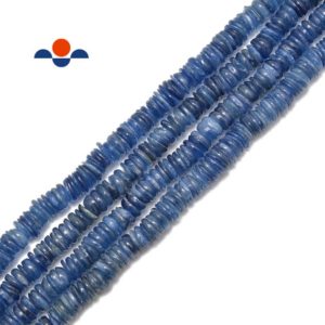 Shop Kyanite Rondelle Beads! Natural Kyanite Irregular Heishi Rondelle Discs Beads 6mm 8mm 10mm 15.5" Strand | Natural genuine rondelle Kyanite beads for beading and jewelry making.  #jewelry #beads #beadedjewelry #diyjewelry #jewelrymaking #beadstore #beading #affiliate #ad