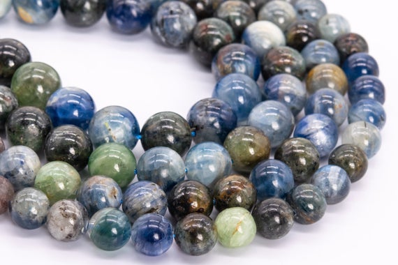 Genuine Natural Green Blue Kyanite Loose Beads Round Shape 9mm 10mm 11mm 12mm