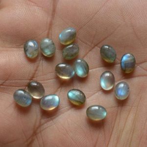 Shop Labradorite Cabochons! Natural Labradorite Oval Gemstone, Blue Flash Labradorite Loose Cabochons, Smooth Polished Cabs 6 Pcs Lot, 6x8mm, Jewelry Gemstone #AR0277 | Natural genuine stones & crystals in various shapes & sizes. Buy raw cut, tumbled, or polished gemstones for making jewelry or crystal healing energy vibration raising reiki stones. #crystals #gemstones #crystalhealing #crystalsandgemstones #energyhealing #affiliate #ad