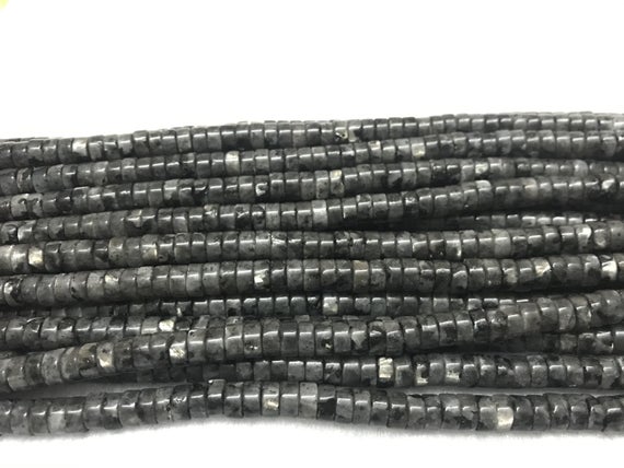 Genuine Black Labradorite 3x6mm Heishi Gemstone Loose Beads 15 Inch Jewelry Supply Bracelet Necklace Material Support Wholesale