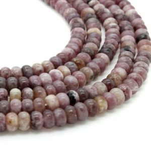 Shop Labradorite Bead Shapes! Natural Rare Cherry Rose Red Lepidolite Smooth Polished Rondell Gemstone Beads – 5mm x 8mm – RDF59 | Natural genuine other-shape Labradorite beads for beading and jewelry making.  #jewelry #beads #beadedjewelry #diyjewelry #jewelrymaking #beadstore #beading #affiliate #ad