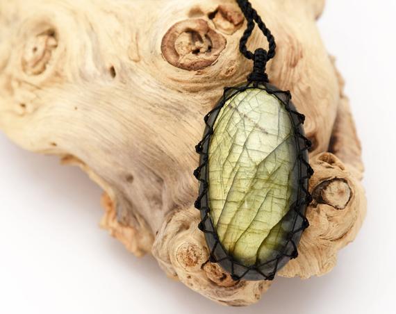 Large Labradorite Pendants, Healing Crystals And Stones Jewelry For Men, Unique Gifts For Boyfriend, Iridescent Necklace