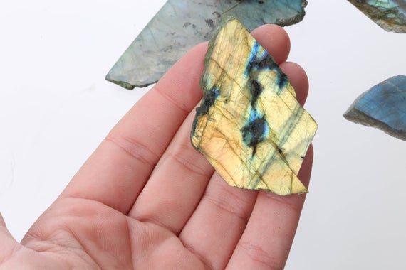 Quality Rough Labradorite Slices, Raw Labradorite, Genuine Uncut Labradorite Crystal, Healing Crystal, Labradoriteslice007