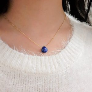 Shop Lapis Lazuli Necklaces! Lapis Lazuli Necklace, December Birthstone / Handmade Jewelry / Gold or Silver Necklace, Delicate Layering Necklace, Necklaces for Women | Natural genuine Lapis Lazuli necklaces. Buy crystal jewelry, handmade handcrafted artisan jewelry for women.  Unique handmade gift ideas. #jewelry #beadednecklaces #beadedjewelry #gift #shopping #handmadejewelry #fashion #style #product #necklaces #affiliate #ad