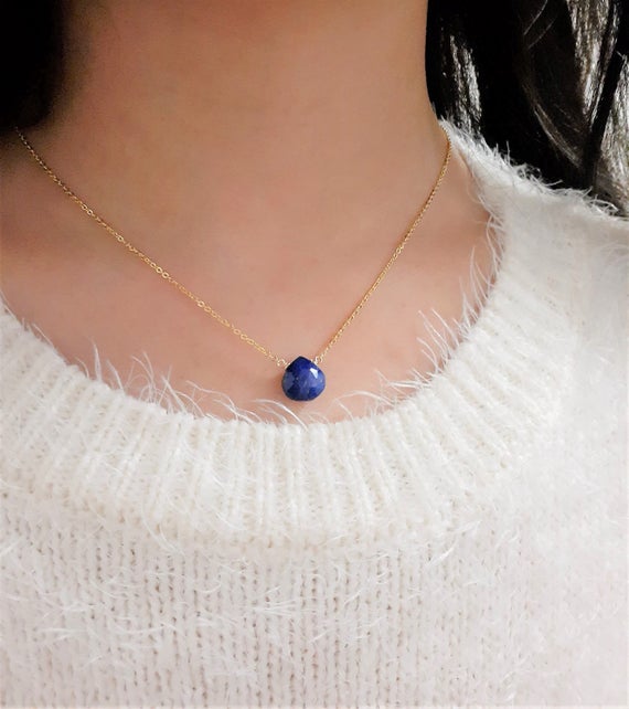Lapis Lazuli Necklace, December Birthstone Necklace / Handmade Jewelry / Gemstone Necklace, Layered Necklace, Necklaces For Women, Dainty