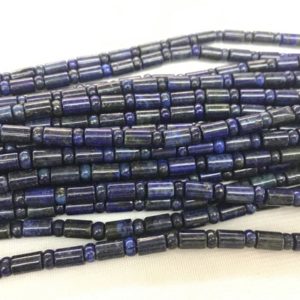 Shop Lapis Lazuli Bead Shapes! Lapis Lazuli 6x9mm Column Blue Dyed Gemstone Loose Tube Beads Grade AB 15 inch Jewelry Supply Bracelet Necklace Material Support Wholesale | Natural genuine other-shape Lapis Lazuli beads for beading and jewelry making.  #jewelry #beads #beadedjewelry #diyjewelry #jewelrymaking #beadstore #beading #affiliate #ad