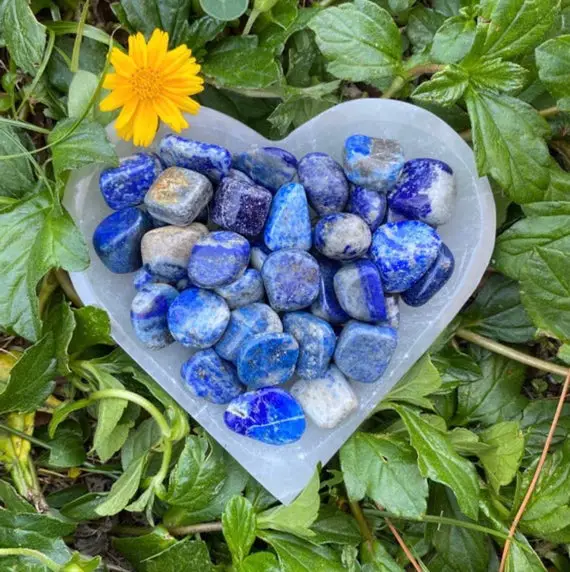 Lapis Lazuli, Lapis Lazuli Tumbled Stones, Lapis Lazuli Tumble Stone, Polished Lapis Lazuli, Lazurite, Pyrite Inclusions