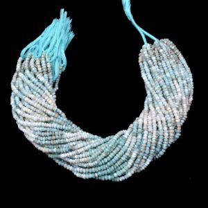 Shop Larimar Faceted Beads! Multi Larimar Gemstone 3mm-5mm Rondelle Faceted Beads | 13inch Strand | Natural Larimar Semi Precious Gemstone Loose Beads for Jewelry | Natural genuine faceted Larimar beads for beading and jewelry making.  #jewelry #beads #beadedjewelry #diyjewelry #jewelrymaking #beadstore #beading #affiliate #ad