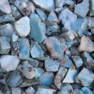 Shop Larimar Stones & Crystals! Raw Larimar, Two Rough Natural Pieces | Natural genuine stones & crystals in various shapes & sizes. Buy raw cut, tumbled, or polished gemstones for making jewelry or crystal healing energy vibration raising reiki stones. #crystals #gemstones #crystalhealing #crystalsandgemstones #energyhealing #affiliate #ad