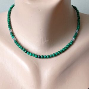 Shop Malachite Necklaces! malachite small beaded necklace green thin choker necklace necklace dainty minimalist jewelry unisex unique gifts for women for men | Natural genuine Malachite necklaces. Buy handcrafted artisan men's jewelry, gifts for men.  Unique handmade mens fashion accessories. #jewelry #beadednecklaces #beadedjewelry #shopping #gift #handmadejewelry #necklaces #affiliate #ad