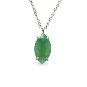Marquise Necklace · Green Aventurine Necklace · Gemstone Necklace · Silver Necklace For Women
