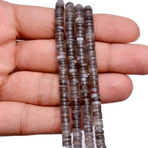 Shop Moonstone Rondelle Beads! Grey Moonstone 5mm-6mm Heishi Smooth Spacer Beads | 8inch Strand | Natural Gray Moonstone Semi Precious Gemstone Tyre Rondelle Wheel Beads | Natural genuine rondelle Moonstone beads for beading and jewelry making.  #jewelry #beads #beadedjewelry #diyjewelry #jewelrymaking #beadstore #beading #affiliate #ad