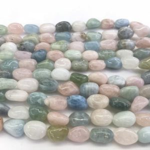 Shop Morganite Chip & Nugget Beads! Natural Morganite 10x14mm Nugget Genuine Multicolour Loose Beads 15 inch Jewelry Supply Bracelet Necklace Material Support | Natural genuine chip Morganite beads for beading and jewelry making.  #jewelry #beads #beadedjewelry #diyjewelry #jewelrymaking #beadstore #beading #affiliate #ad