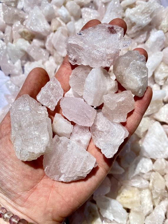 Raw Morganite Stone (0.5" - 3.5") Ab Grade - Pink Morganite Crystal - Healing Crystals - Natural Morganite Crystal Raw - Rough Morganite