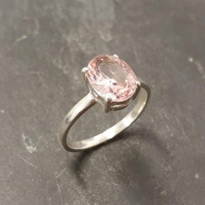 Shop Morganite Rings! Morganite Ring, Created Morganite, Solitaire Ring, Vintage Ring, Cotton Candy Ring, Pink Diamond Ring, Unique Stone Ring, Solid Silver Ring | Natural genuine Morganite rings, simple unique handcrafted gemstone rings. #rings #jewelry #shopping #gift #handmade #fashion #style #affiliate #ad