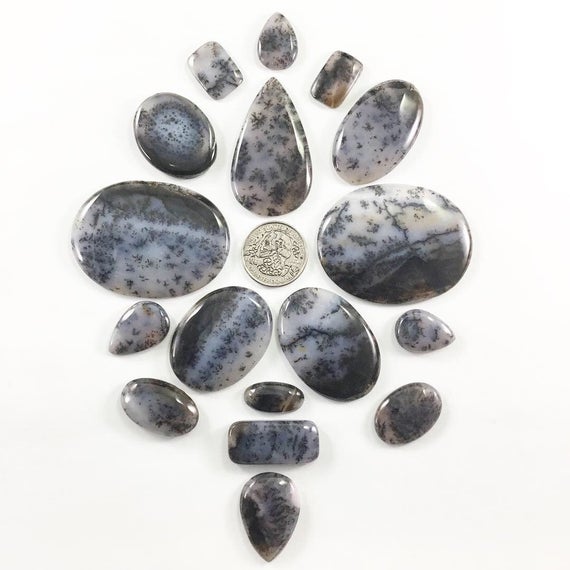 Moss Agate Cabochon Lot // Agate Cabochon // Gems // Cabochons // Jewelry Making Supplies / Village Silversmith