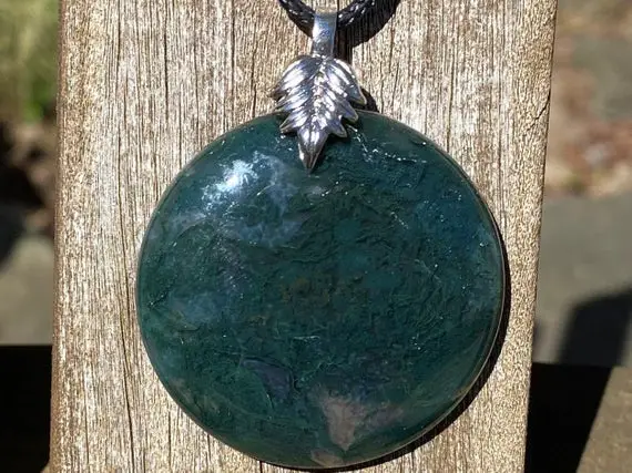 Moss Agate Healing Stone Necklace With Positive Healing Energy!