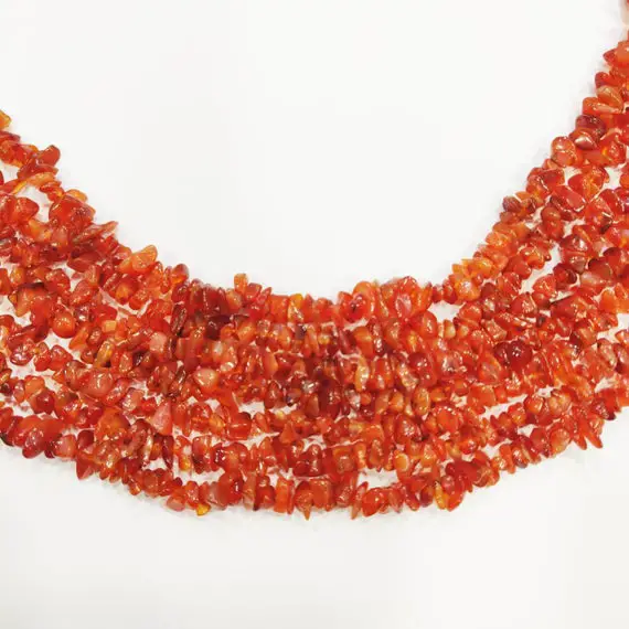Natural Carnelian Chalcedony Coroline Gemstone Beads, Fine Quality Uncut Chips Beads Strand G46g , Freeform Raw Nuggets For Jewelry Making