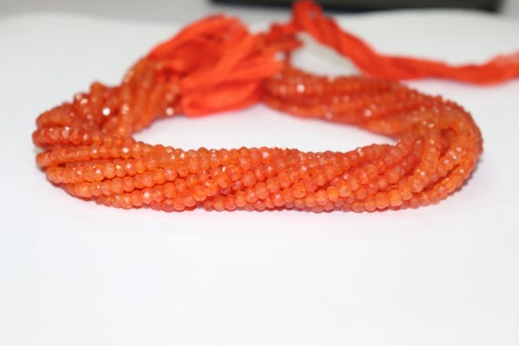 Natural Carnelian Faceted Rondelle Beads    Carnelian  Beads   Carnelian  Rondelle Beads   Carnelian Beads Strand