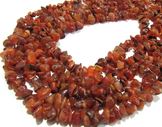 Natural Carnelian Irregular Chip Gravel Uncut Nugget Shape Plain 4mm To 8mm Jewelry Making Beads Strand 34 Inches Long Sold Per Strand