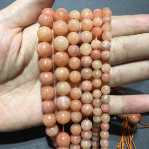 Shop Orange Calcite Beads! Natural Peach Calcite Round Beads Healing Gemstone Loose Beads DIY Jewelry Making Design for Bracelet Necklace AAA Quality  6mm 10mm | Natural genuine round Orange Calcite beads for beading and jewelry making.  #jewelry #beads #beadedjewelry #diyjewelry #jewelrymaking #beadstore #beading #affiliate #ad