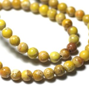 Shop Ocean Jasper Bead Shapes! 10pc – Perles de Pierre – Jaspe Sédimentaire Boules 6mm Jaune – 8741140028678 | Natural genuine other-shape Ocean Jasper beads for beading and jewelry making.  #jewelry #beads #beadedjewelry #diyjewelry #jewelrymaking #beadstore #beading #affiliate #ad