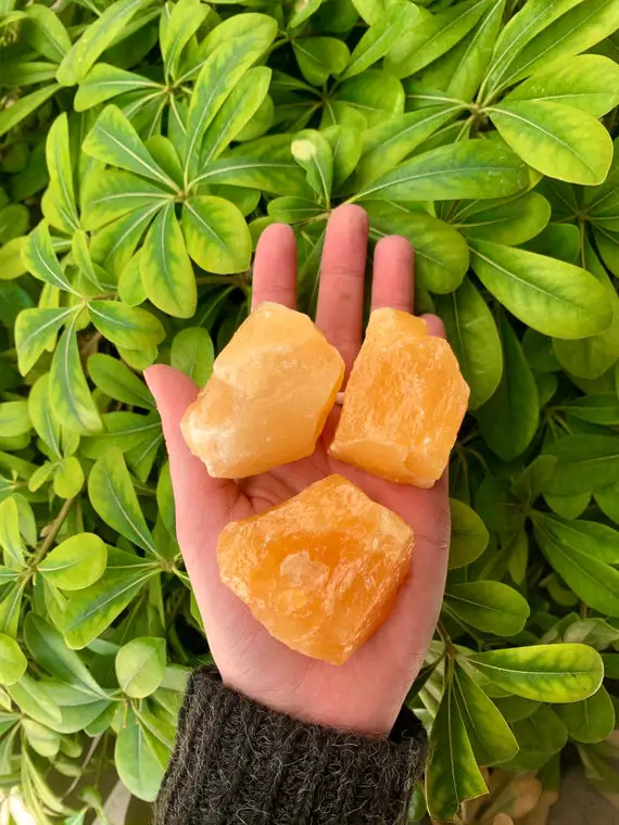 One Natural Orange Calcite Chunk, Mexican Rough Orange Calcite,  Raw Orange Calcite, Orange Calcite Piece, Raw Calcite, Calcite Chunk