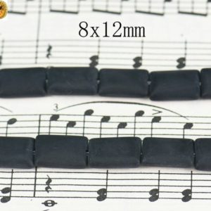 Shop Onyx Bead Shapes! Black Onyx,15 inch full strand Black Onyx matte rectangle beads,oblong shape 8×12 mm | Natural genuine other-shape Onyx beads for beading and jewelry making.  #jewelry #beads #beadedjewelry #diyjewelry #jewelrymaking #beadstore #beading #affiliate #ad