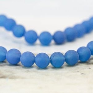 Shop Onyx Round Beads! S-M/ Matte Blue Onyx 4mm/ 6mm/ 8mm Round beads 15.5" strand Dyed blue onyx gemstone beads For jewelry making | Natural genuine round Onyx beads for beading and jewelry making.  #jewelry #beads #beadedjewelry #diyjewelry #jewelrymaking #beadstore #beading #affiliate #ad