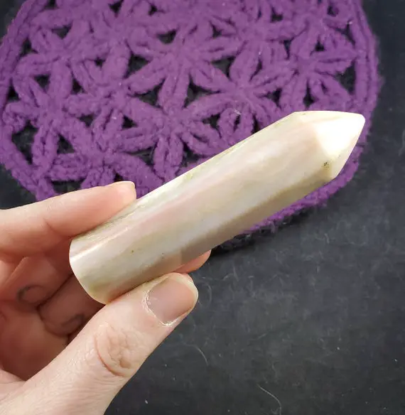 Pink Opal Polished Point Healing Stones Generator Tower Crystal Self Standing Crystal Light Pink