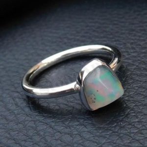 Shop Opal Rings! Ethiopian Opal Ring, Natural Gemstone, 925 Sterling Silver, Silver Band Ring, Women Ring, Handmade Ring, Daily Wear Ring, Boho Ring, Gift | Natural genuine Opal rings, simple unique handcrafted gemstone rings. #rings #jewelry #shopping #gift #handmade #fashion #style #affiliate #ad