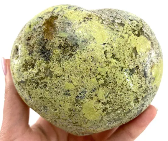 Green Opal Heart, Heart Shaped Crystal, Opal Heart, Green Opal Palmstone, Green Opal, Green Opal Palm Stone