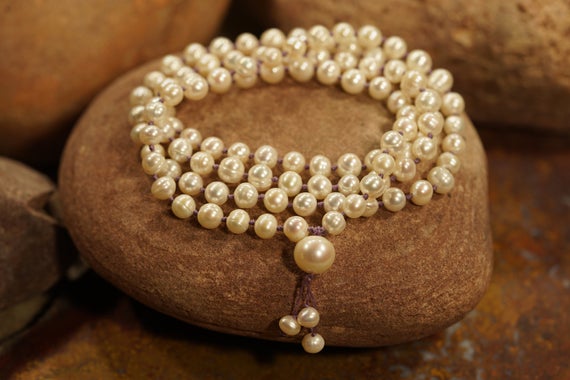 Pearl Mala Necklace • Freshwater Pearl Necklace • 4-11mm • Natural Pearl Necklace • Mermaid Necklace • Elegant Necklace • Pearl Mala • 3595