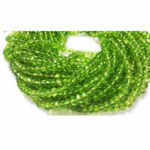 Shop Peridot Faceted Beads! 13 Inch Strand Wholesale Peridot Micro Faceted Rondelle Beads, Original Gemstone, 4mm Beads, Sold As 1 Strand/5 Strand/10 Strand/50 Strands | Natural genuine faceted Peridot beads for beading and jewelry making.  #jewelry #beads #beadedjewelry #diyjewelry #jewelrymaking #beadstore #beading #affiliate #ad