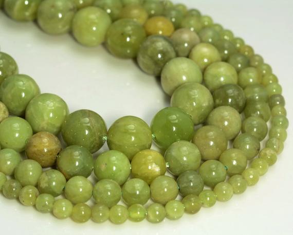 Genuine Natural Peridot Gemstone Grade Aa Green 4mm 6mm 8mm 10mm Round Loose Beads Bulk Lot 1,2,6,12 And 50 (a233)