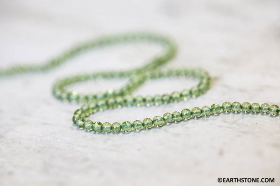 Xs/ Peridot 2-2.5mm/ 3mm Round Beads 14" Strand Natural Green Gemstone Beads Size Varies For Jewelry Making