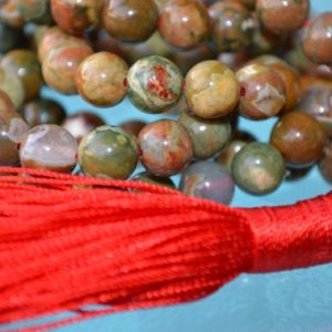 108 Natural Picture Jasper Necklace Beads Mala, Devotion Self-Love Quit Smoking Clear Toxins Immune System Fearless, Awaken your kundalini | Natural genuine Gemstone necklaces. Buy crystal jewelry, handmade handcrafted artisan jewelry for women.  Unique handmade gift ideas. #jewelry #beadednecklaces #beadedjewelry #gift #shopping #handmadejewelry #fashion #style #product #necklaces #affiliate #ad