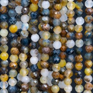 Shop Pietersite Beads! Genuine Natural Multicolor Pietersite Loose Beads Grade Aaa Faceted Round Shape 3mm | Natural genuine faceted Pietersite beads for beading and jewelry making.  #jewelry #beads #beadedjewelry #diyjewelry #jewelrymaking #beadstore #beading #affiliate #ad