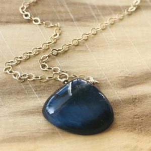 Pietersite Necklace Blue Stone Necklace Blue Gemstone Necklace Layering Necklace Love Necklace | Natural genuine Pietersite necklaces. Buy crystal jewelry, handmade handcrafted artisan jewelry for women.  Unique handmade gift ideas. #jewelry #beadednecklaces #beadedjewelry #gift #shopping #handmadejewelry #fashion #style #product #necklaces #affiliate #ad