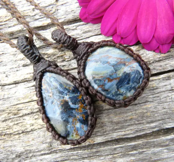 Pietersite Necklace Set, Pietersite Gemstone Jewelry, Pietersite For Sale, Pietersite Pendant, Care Package Gift Idea, Layering Necklace Set