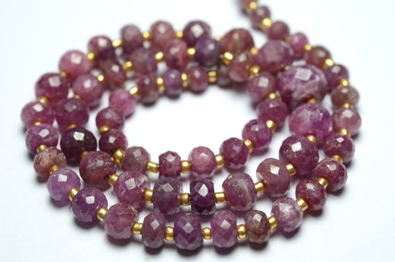 13 Inches Strand Natural Pink Sapphire Rondelle Beads 4mm To 8.5mm Faceted Gemstone Beads Rare Sapphire Stone Precious Rondelles No1133