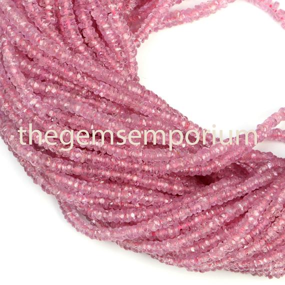 Pink Sapphire Faceted 2-3.25mm Rondelle Shape Beads, Natural Sapphire Rondelle Beads, Pink Sapphire Faceted Beads,sapphire Precious Beads